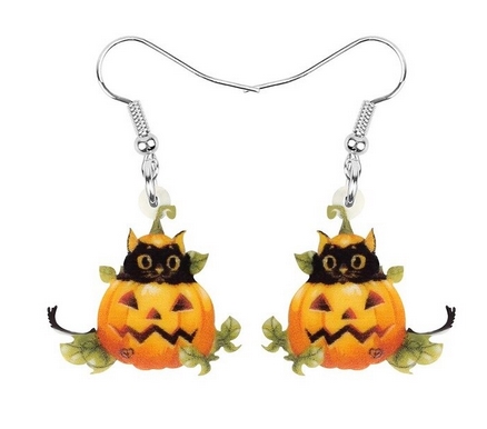 Boucles d'oreilles halloween citrouille - Bijoux halloween