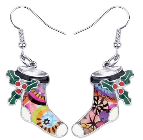 6 Paires Boucles D'oreilles Noël - Bijoux Festifs Pour Femmes (Père Noël, Renne, Sapin, Flocon...) - 9